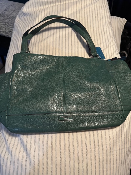 Coach Handbags - Coach Teal Pebbled Leather Shoulder Bag